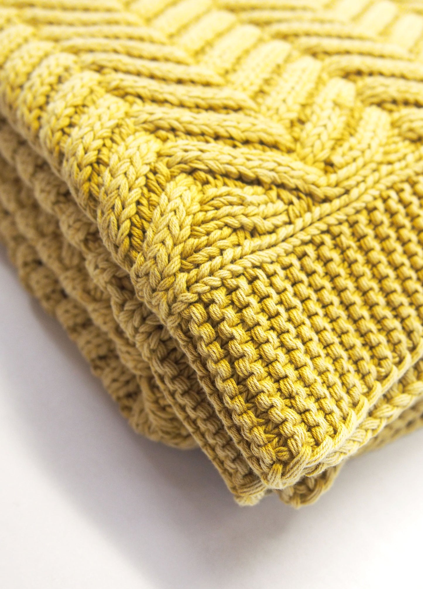 Cotton Throw Blanket | Chevron Yellow