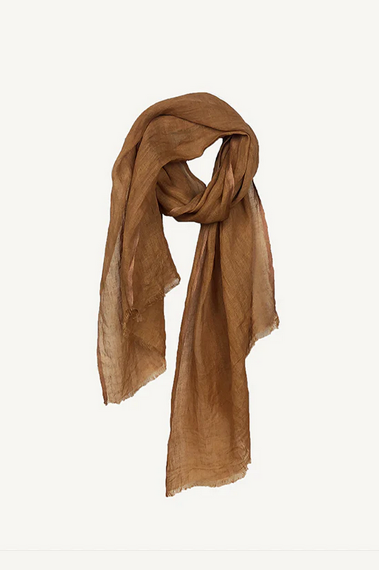 Brown linen summer scarf