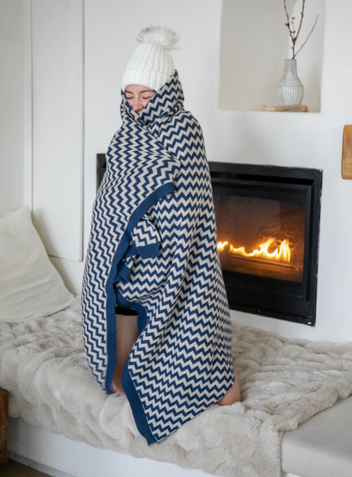 Zig Zag Blanket | Blue