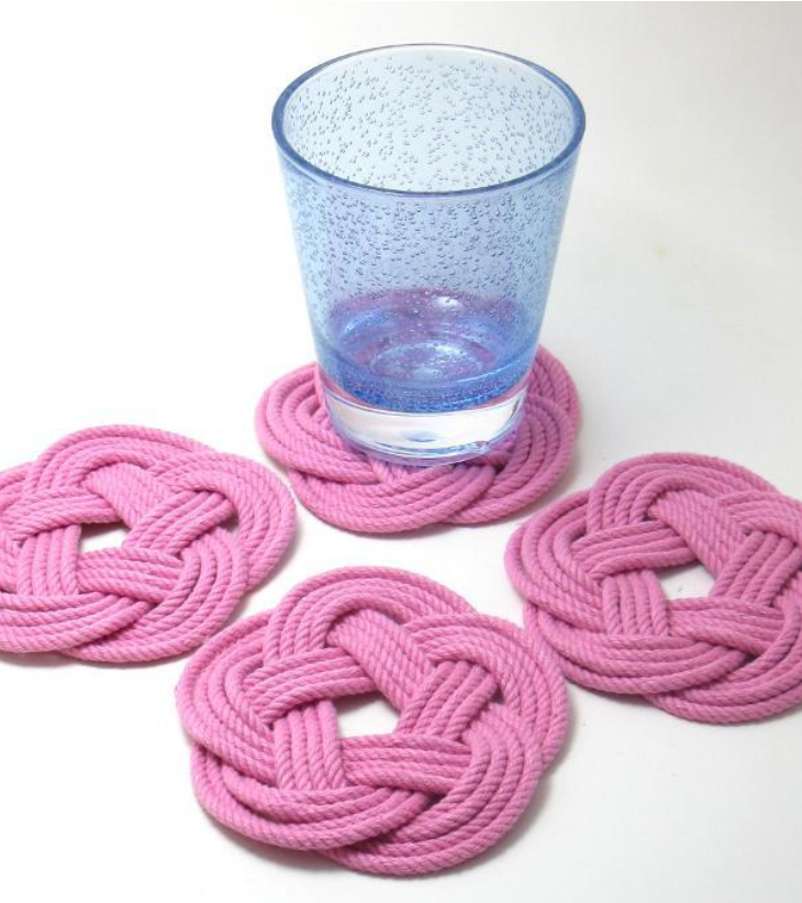 Sailor Knot Coasters | Pink