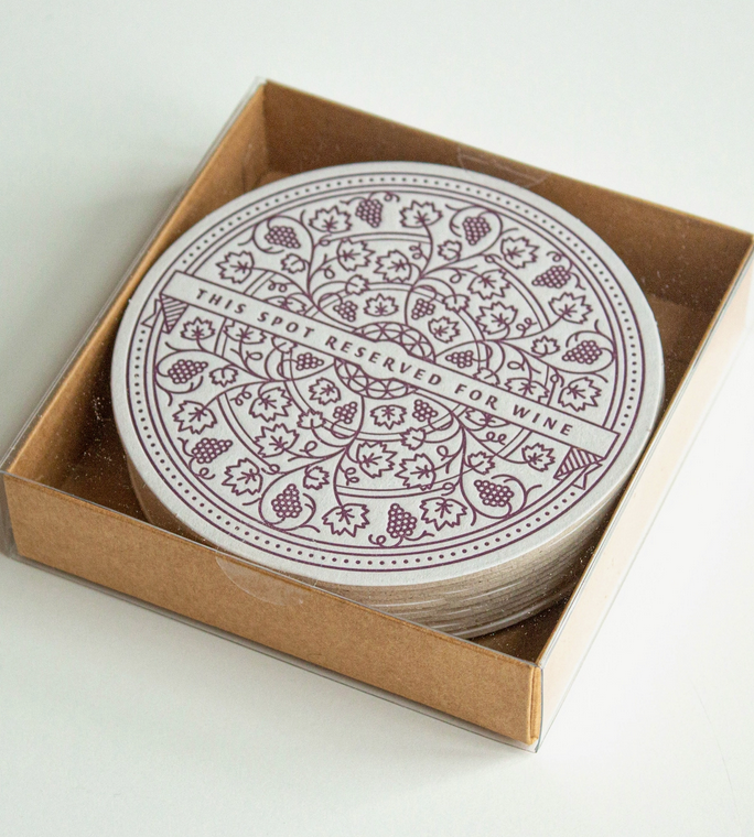 Letterpress Coasters | Wine