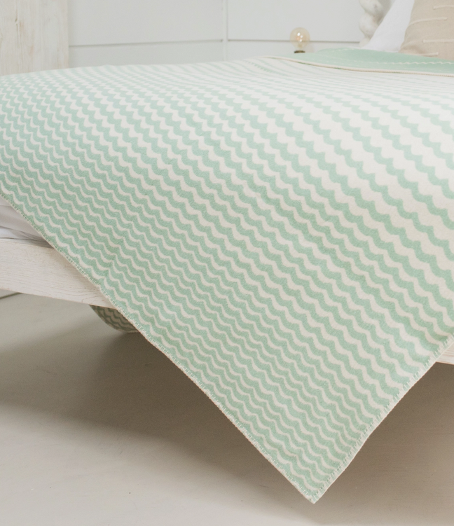 Seafoam Swell Recycled Cotton Blanket