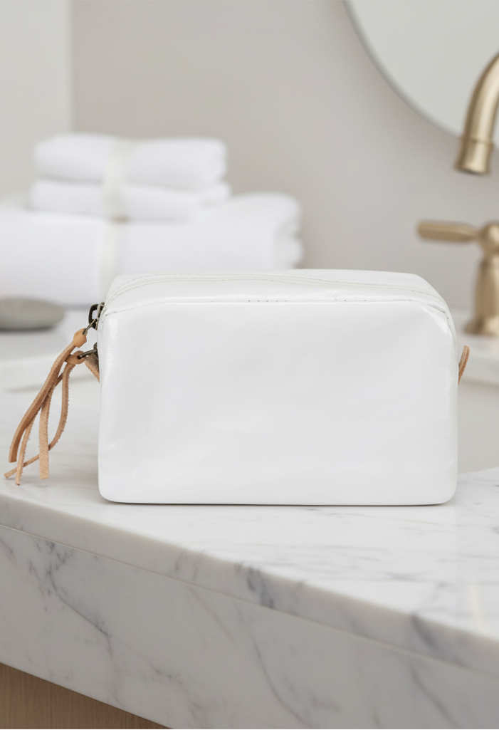 Large Cosmetic Bag Glossy White – Minka - Main Image