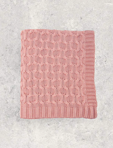 Cotton Throw Blanket | Pink