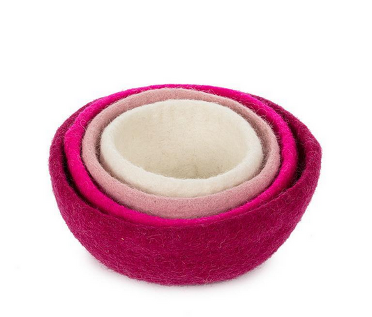 Felted Nesting Bowls | Pink