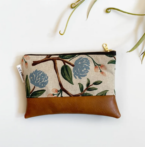 Linen Floral Rifle Paper Coin Purse