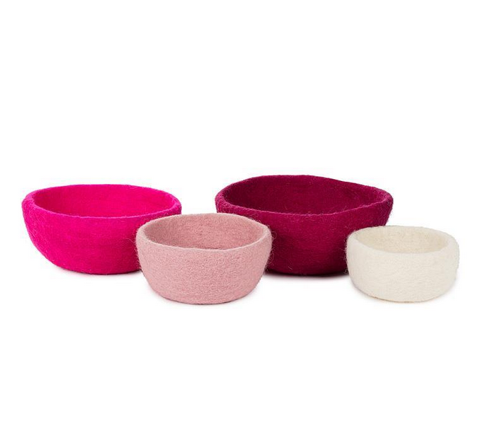 Felted Nesting Bowls | Pink