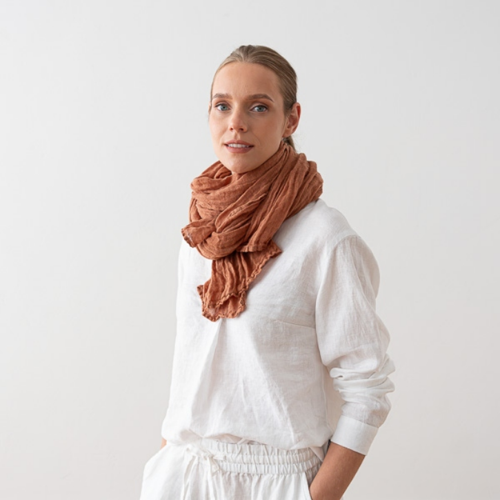 Mocha Linen Scarf