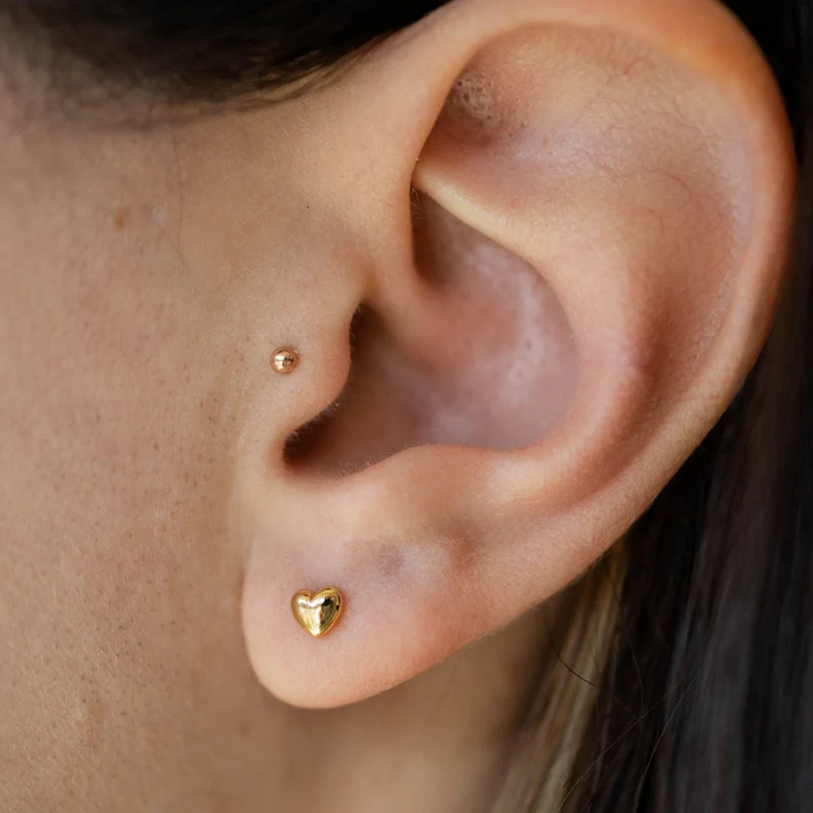 Gold Heart Stud