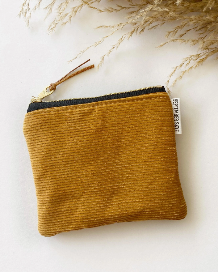 Pouch in Mustard Yellow Corduroy