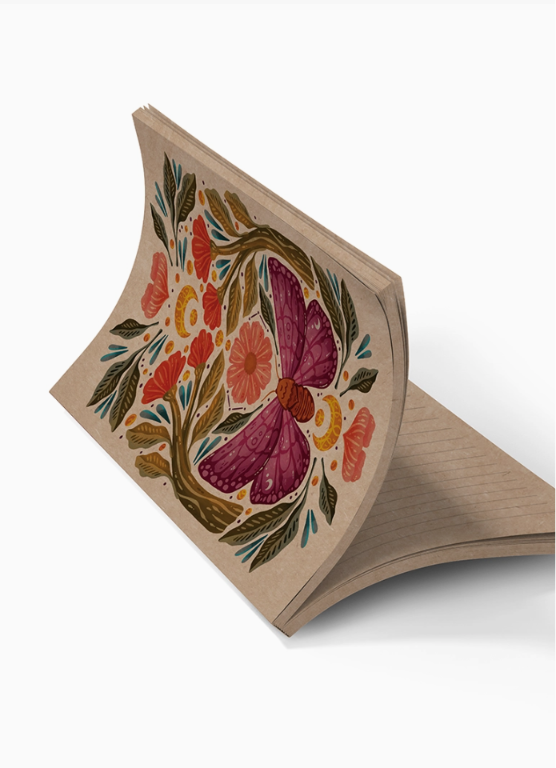 Purple Wings Kraft Layflat Notebook