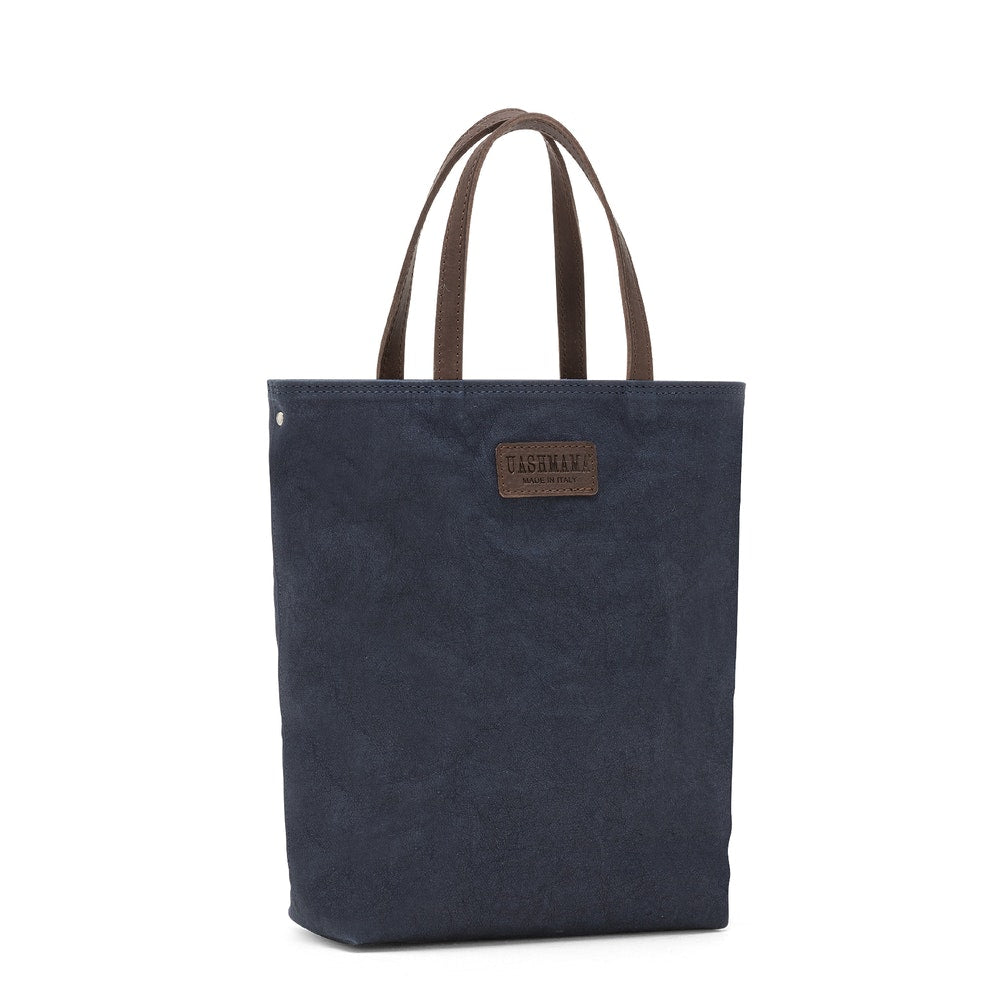 Navy blue handbag made from washable paper by Uashama