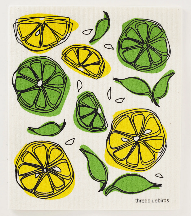 lemon lime swedish dishcloth