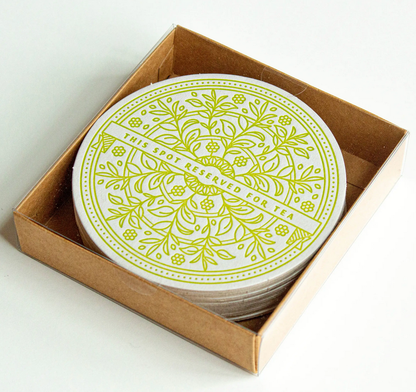 letterpress coaster set for tea