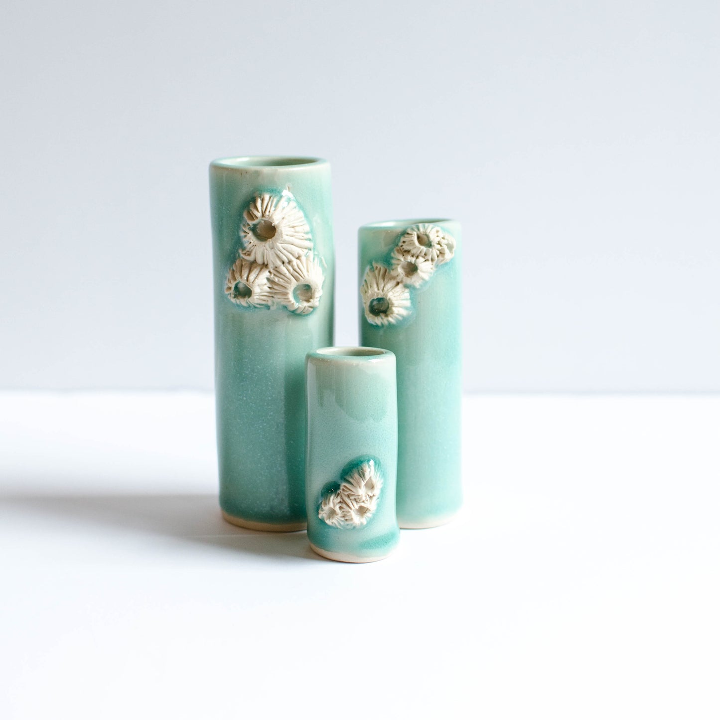 Barnacle Vases Turquoise handmade in Maine