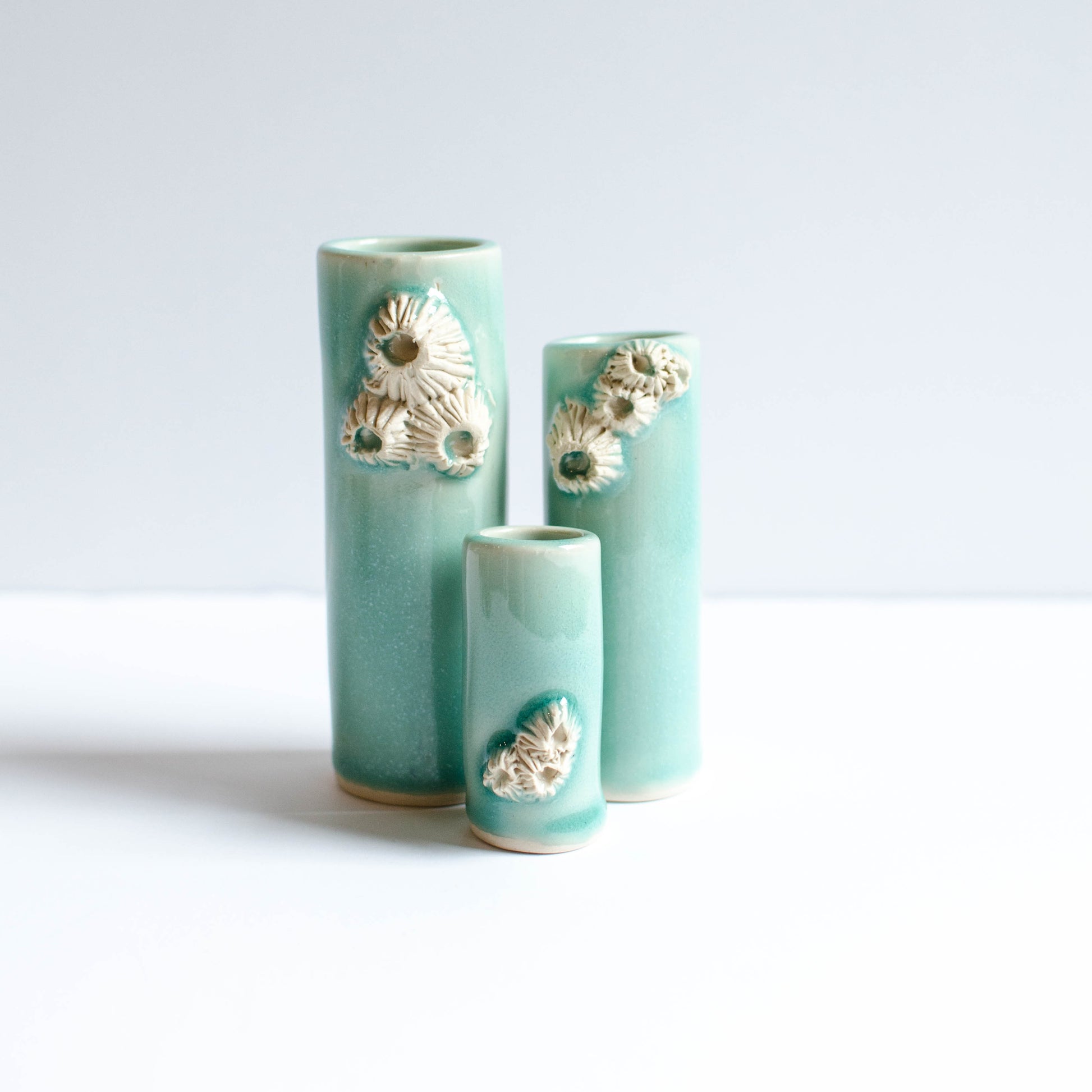 Barnacle Vases Turquoise handmade in Maine