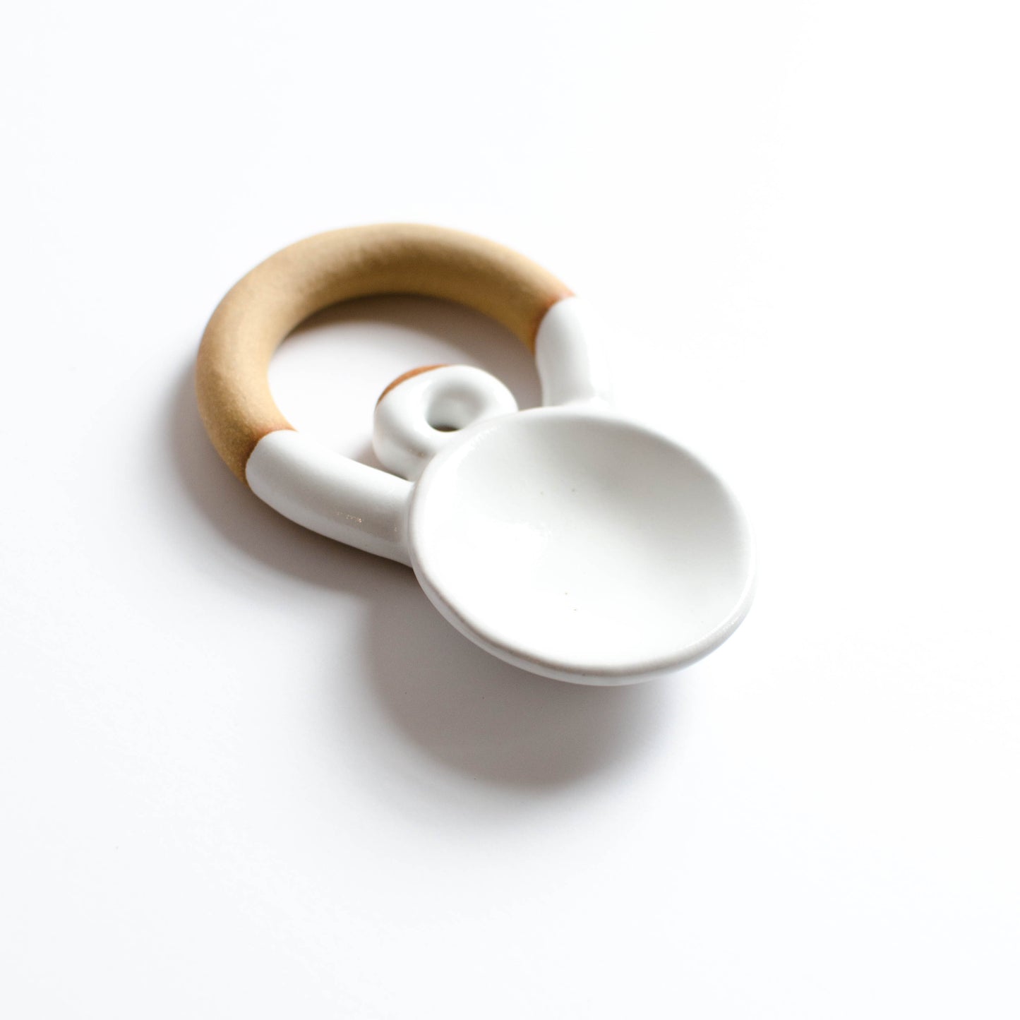 Small Circular Serving Spoon White