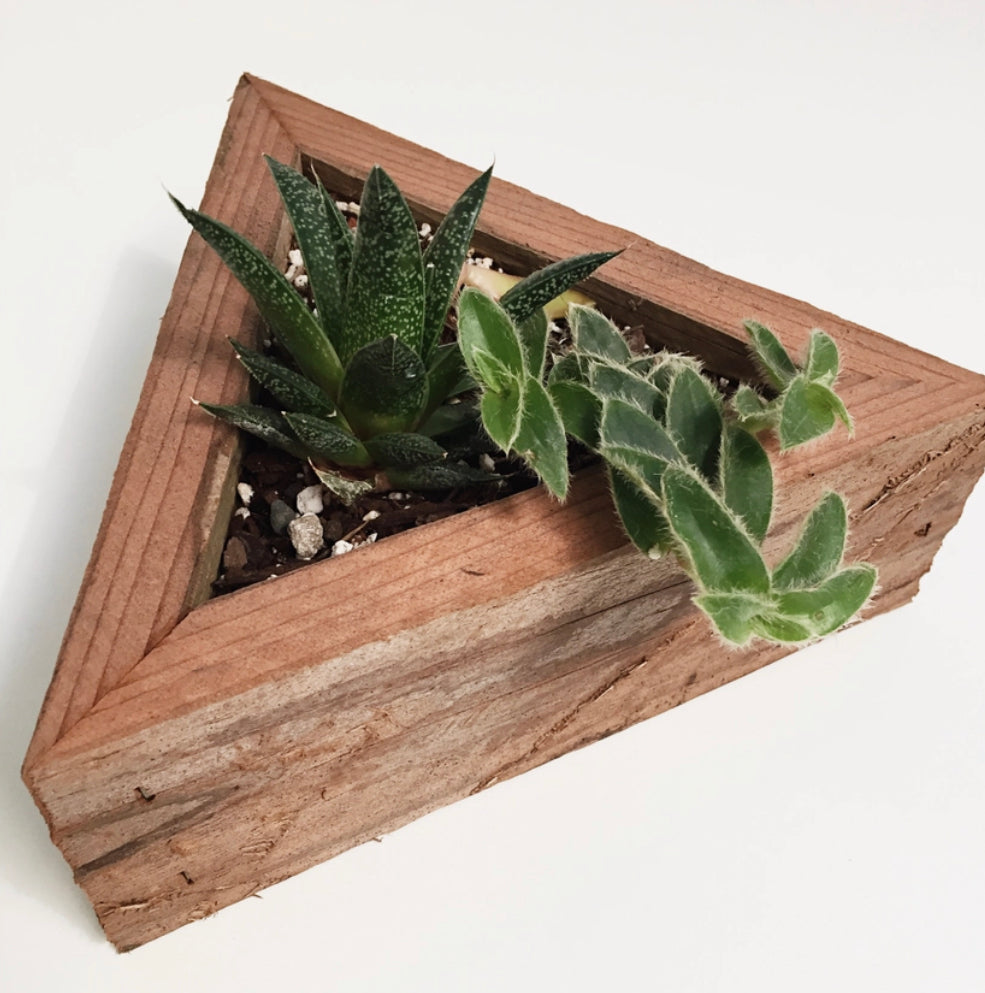 Geometric Reclaimed Wood Planter