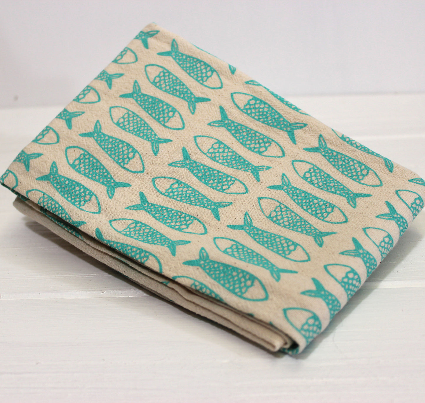 Fish Hand Towel printed by hand by High Fiber