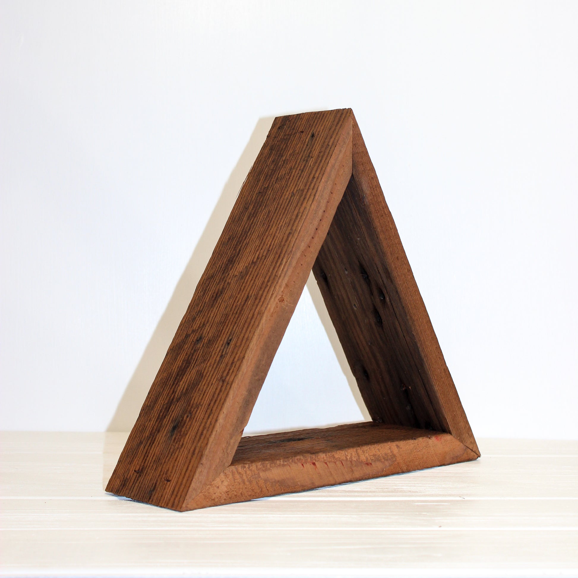 Reclaimed Wood Triangle Wall Shelf