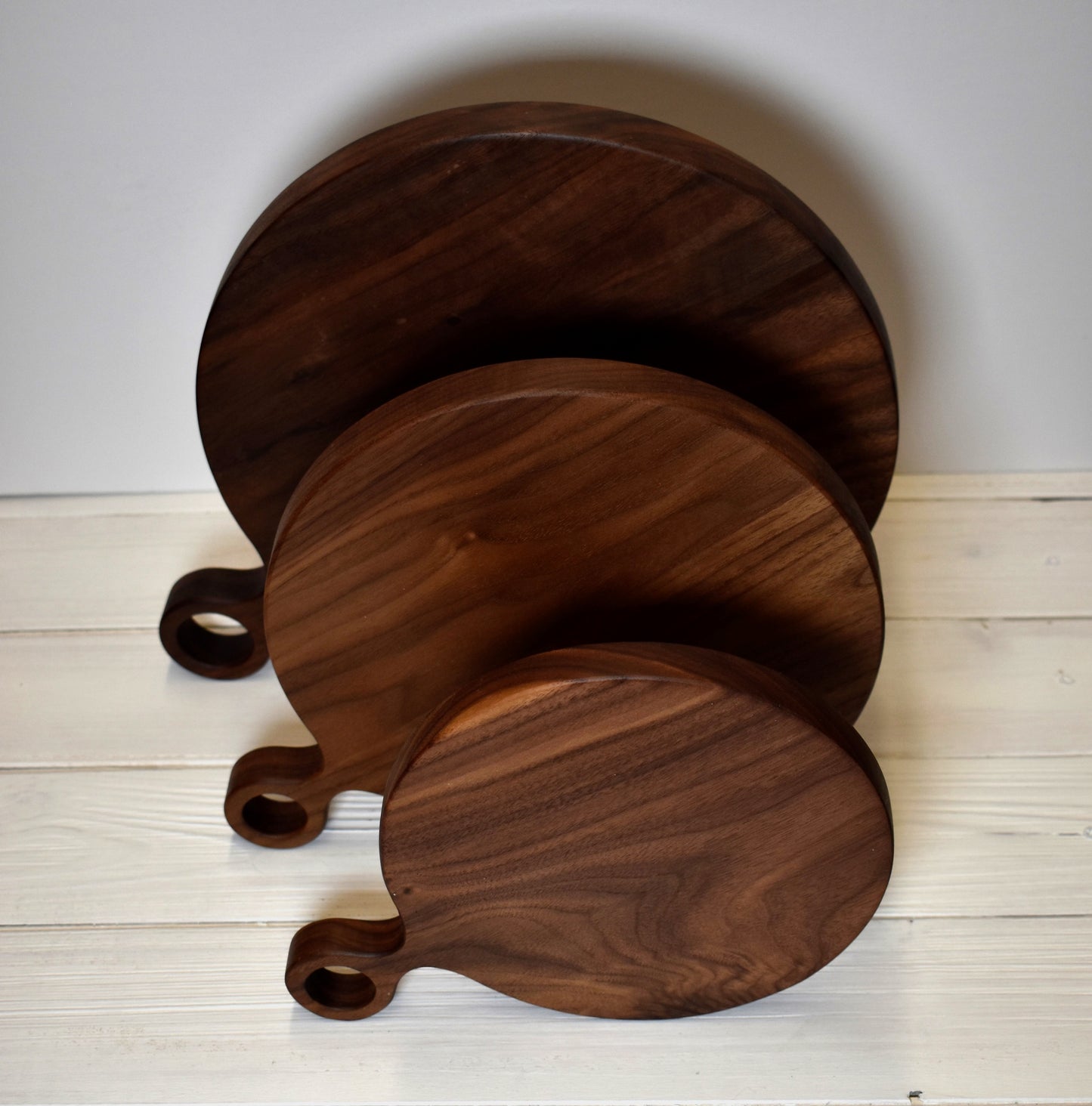 Circle Walnut Cutting + Serving Boards made in Maine for Minka