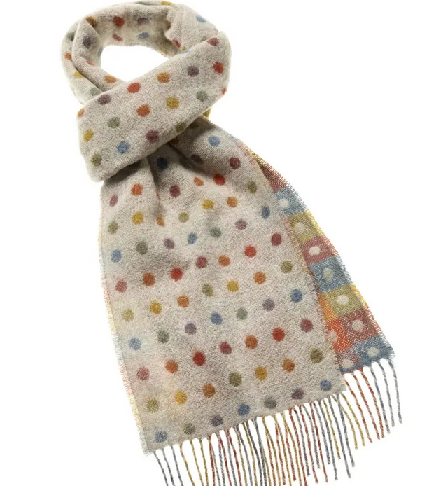 merino lambswool polka dot scarf