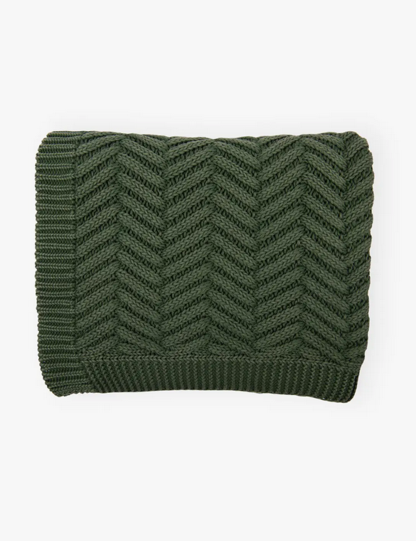 cotton throw blanket green