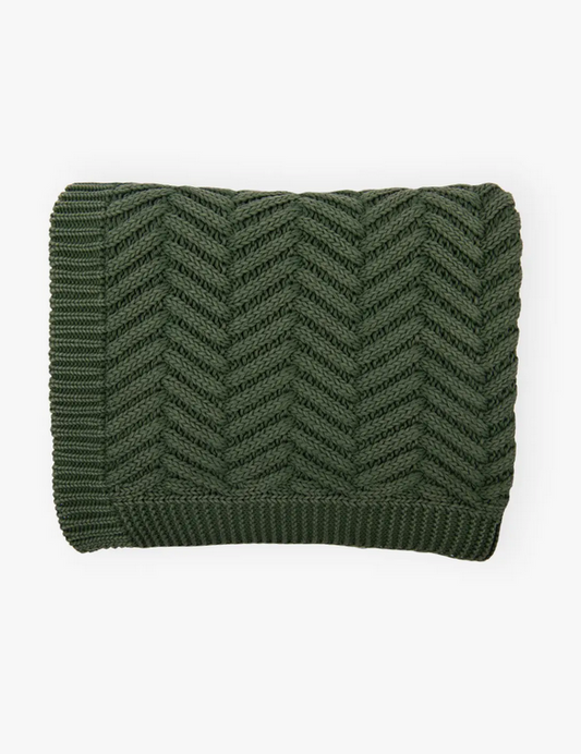 cotton throw blanket green