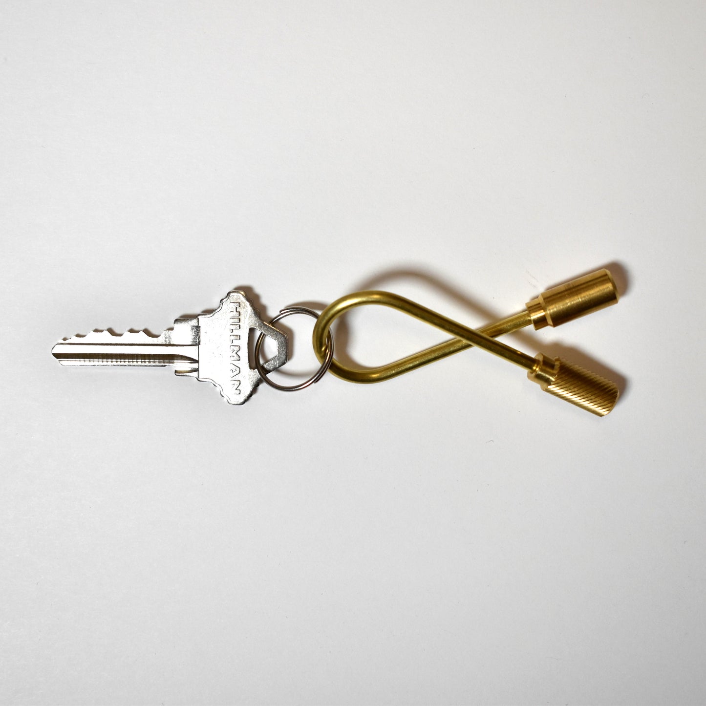 Helix-shaped keyring brass