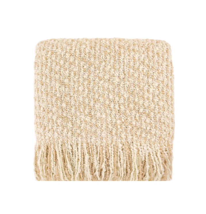 Bedford Collections Mesa Throw Blanket Eggshell