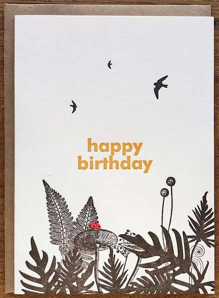 Happy Birthday Ladybug Ferns Card