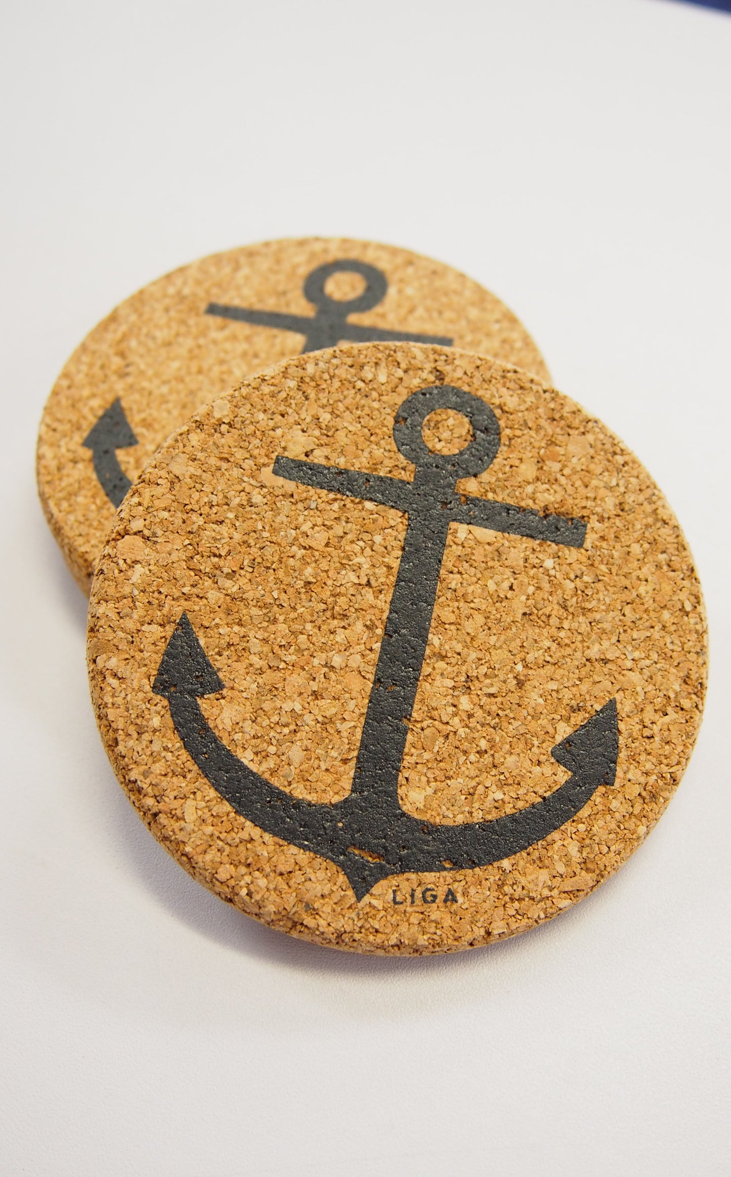 Cork Coasters | Navy Anchors
