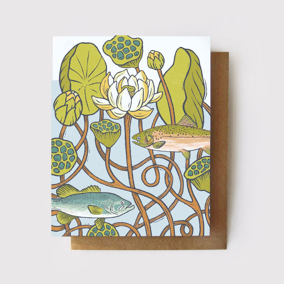 Lotus Pond Life Boxed Card Set of 8