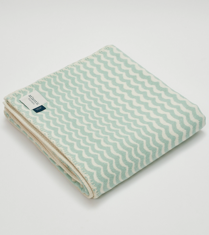 Seafoam Swell Recycled Cotton Blanket