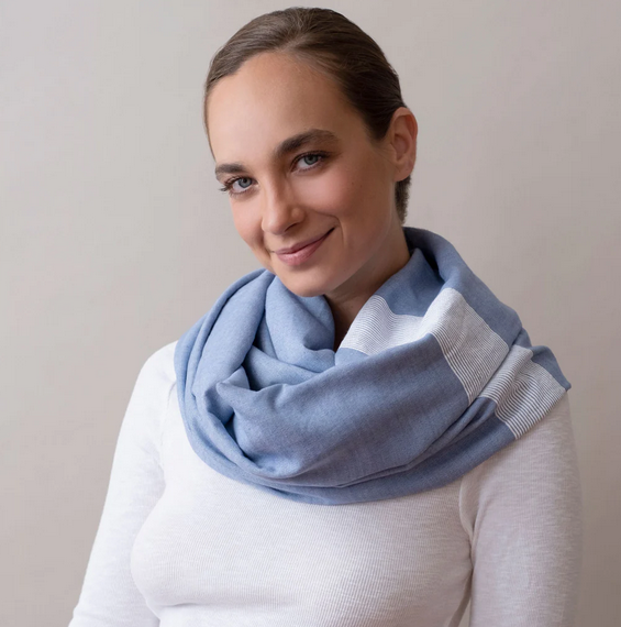 Emma Blue Handwoven Scarf