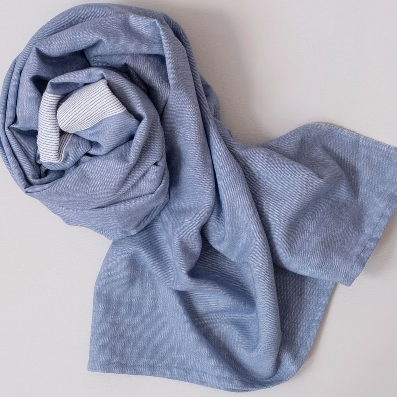 Emma Blue Handwoven Scarf