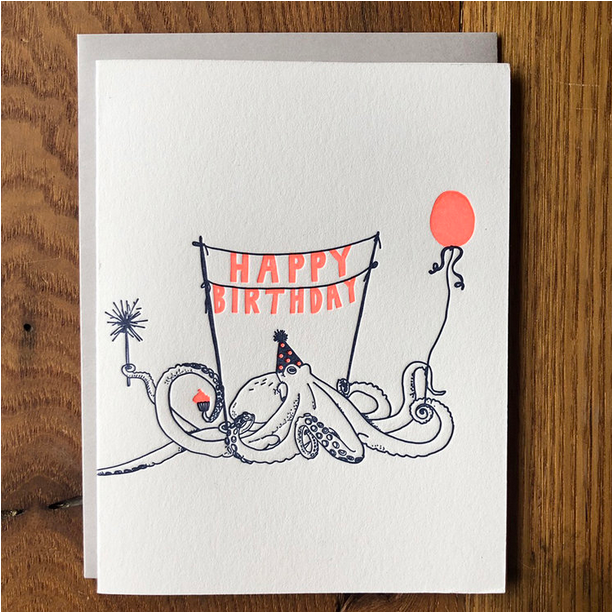 Happy Birthday Octopus Card