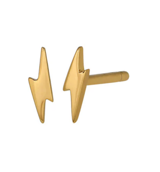 Lightning Bolt Studs | Gold
