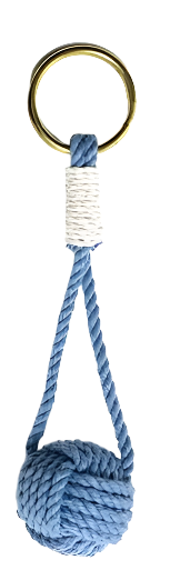 Monkey Fist Knot Key Chain | Light Blue