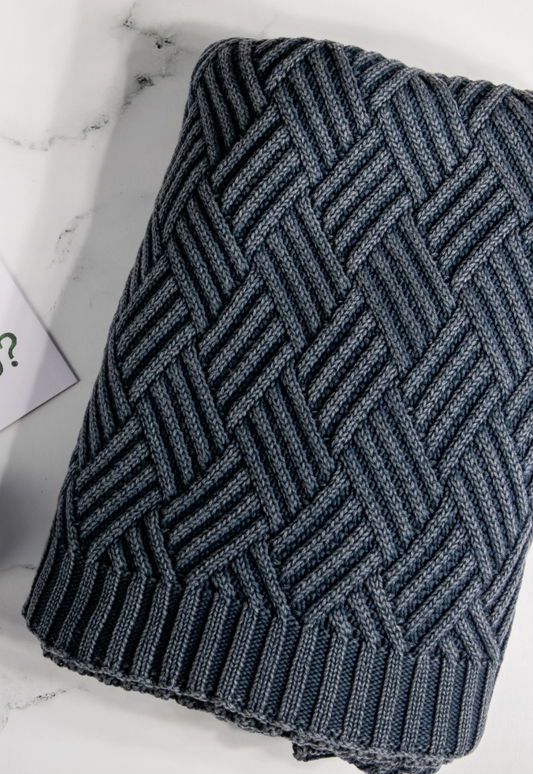 Cotton Throw Blanket | Blue