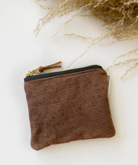 Pouch in Brown Corduroy
