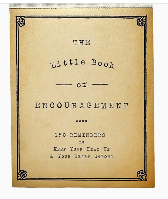 Book titled 'The Little Book of Encouragement' on a white background