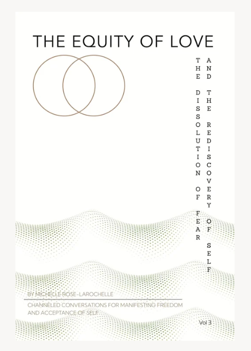 Book cover of 'The Equity of Love' with text and abstract design on a white background