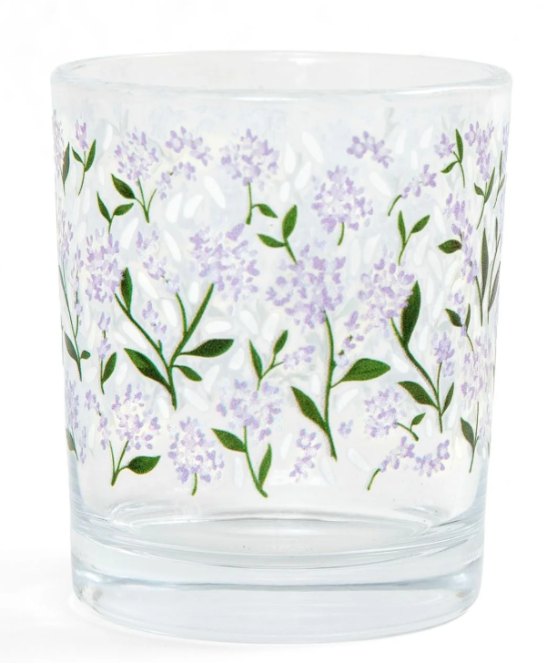 Hydrangea Floral Short Juice Glass