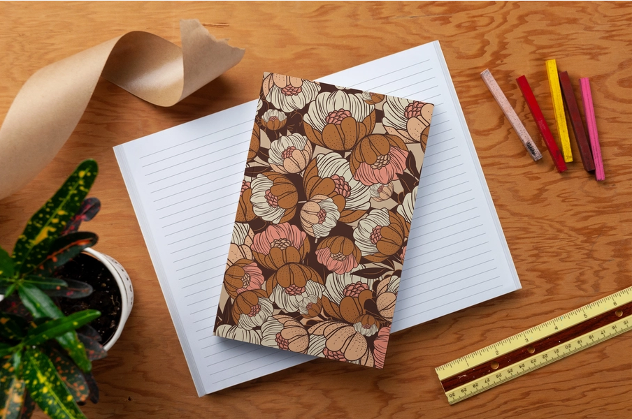 Layflat Notebook | Rustic Bloom