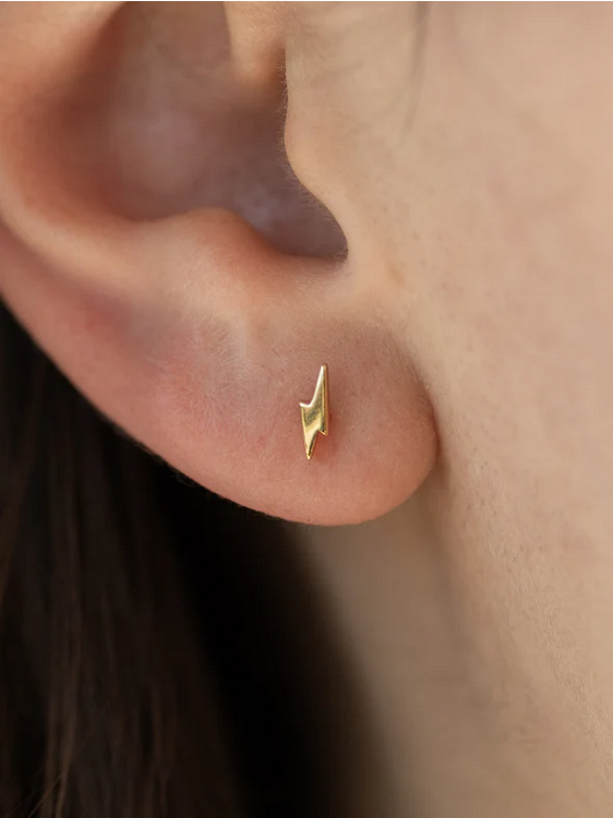 Lightning Bolt Studs | Gold
