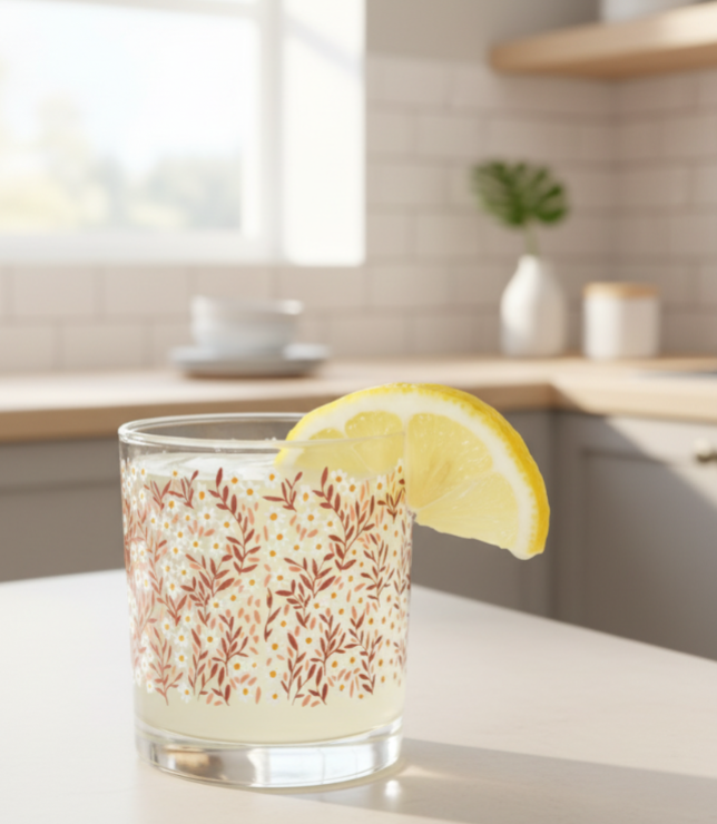 Pink Daisy Juice Glass