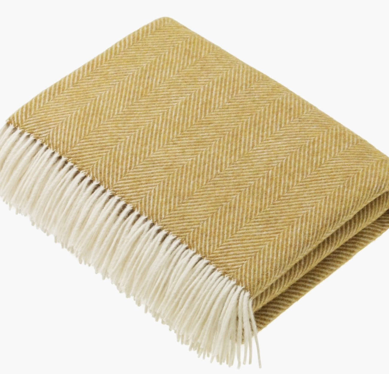 Herringbone Wool Blanket in Gold
