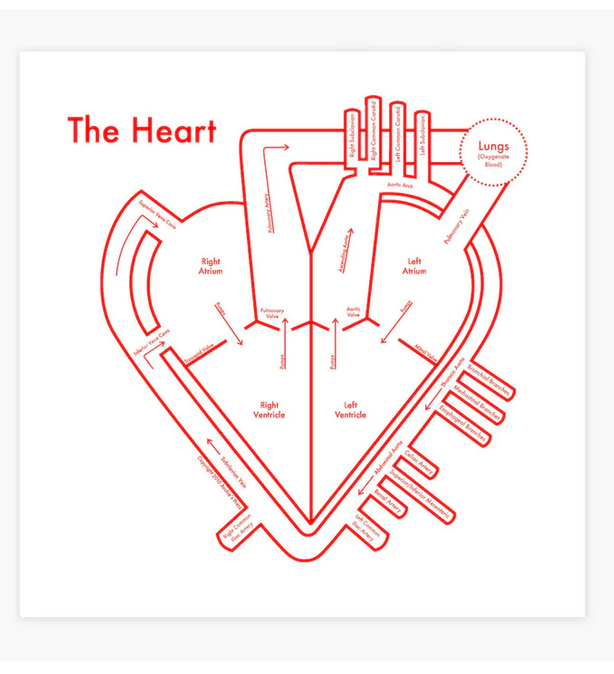The Heart Letterpress Print