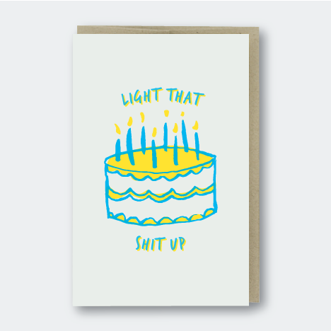 letterpress blank birthday card. funny